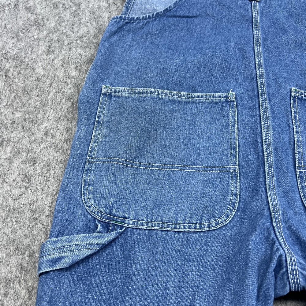 Liberty Denim Bib Overalls Mens 40x27 Blue Carpenter Zipper Bib Pocket Hammer - Picture 8 of 15